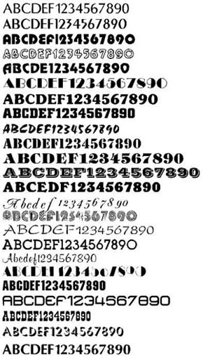 list fonts