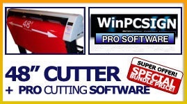 SM 48" - Sign Making Cutter Package #4, NEW WINPCSIGN PRO 2010