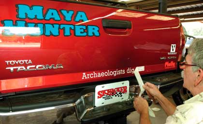Vinyl and lettering for car
