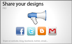 Share your design on facebook, twitter, blog websites, emails...